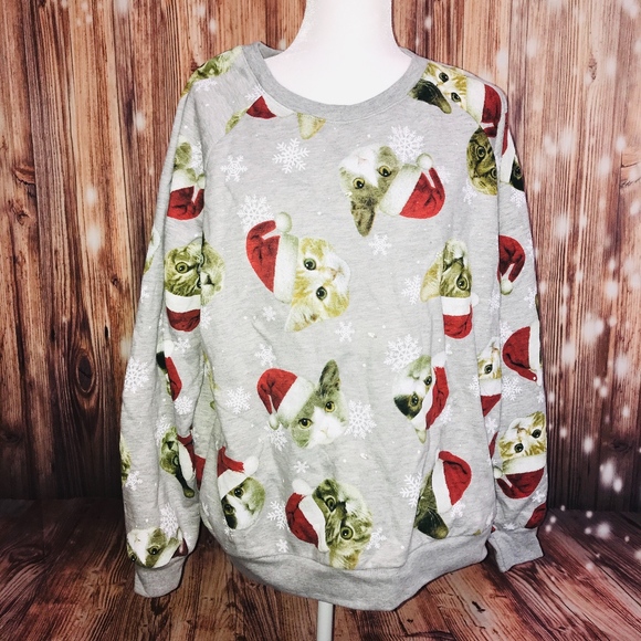 Sweaters - Santa Cat Light Up Christmas Sweater